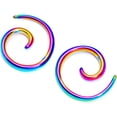 thumbnail image 2 of Body Candy Rainbow Anodized Titanium Steel Micro Spiral Taper Set of 2 12 Gauge, 2 of 3