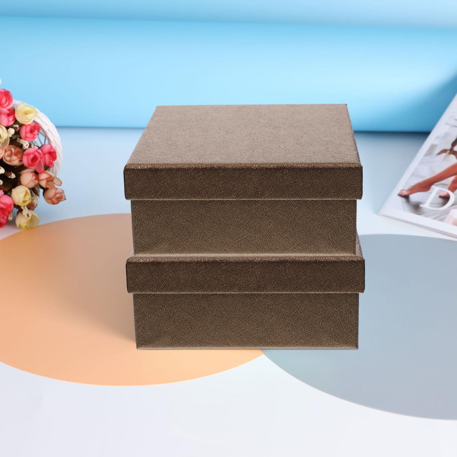 KALLORY 10Pcs Creative Paper Box Coffee Thick Cardboard Reusable for Ties
