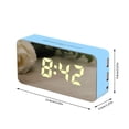 thumbnail image 2 of Reloj despertador LED Control de voz digital Espejo de maquillaje Termómetro de escritorio colorido Cargador de teléfono, Azul Methold EL001422-02, 2 of 2