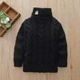 thumbnail image 2 of Odeerbi Toddler Boys Girls Turtleneck Sweater Cable Knit Chunky Sweater Fashion Children Winter Warm Casual Long Sleeve Thickened Sweater Black, 2 of 7