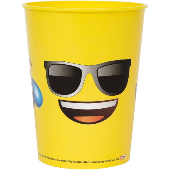 Emoji Plastic Cup, 16 Ounce, 1 Count
