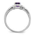 thumbnail image 2 of Primal Silver Sterling Silver Rhodium-plated Amethyst and Diamond Ring, 2 of 7