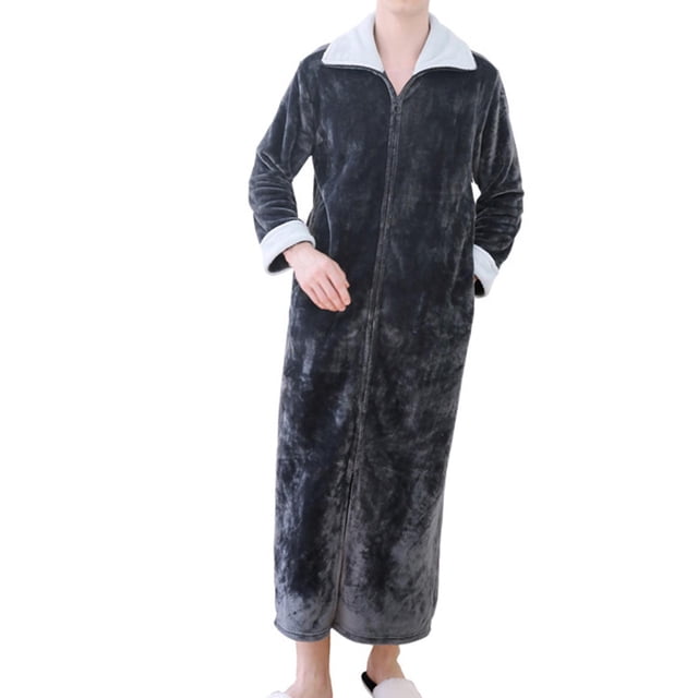 GUOOL Wearable Blanket Sweatshirt Homewear Winter Loungewear Zipper Lounger Robe Men