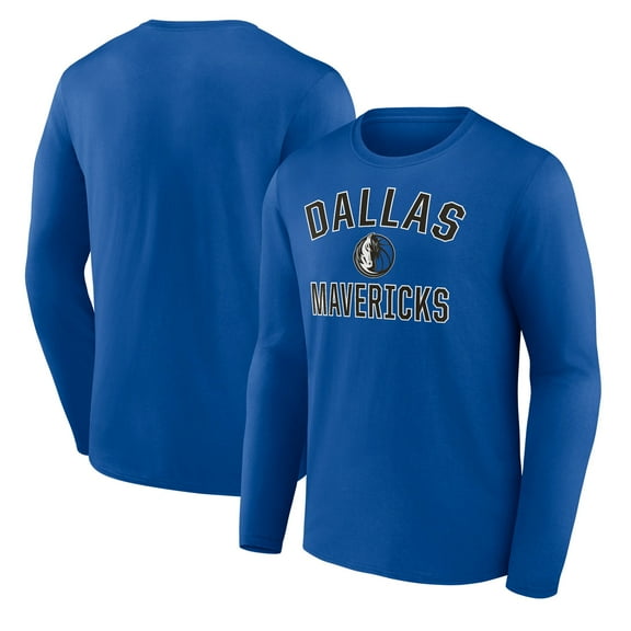 Men's Royal Dallas Mavericks Victory Arch Team Long Sleeve T-Shirt