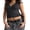 Black, variant on Women's Trendy Cap Sleeve Tops Summer Deep V Neck Stripe/Dot Print Slim Bandage Tees