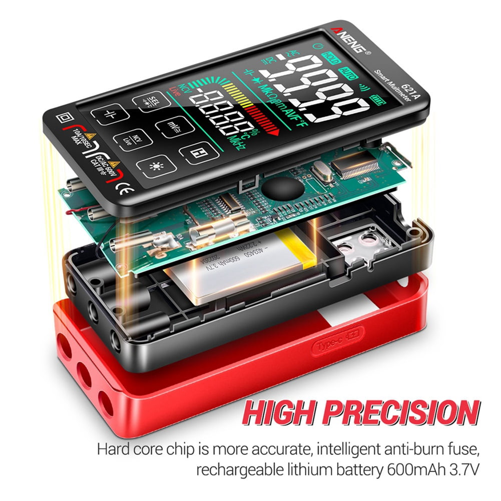 621A Touch Screen Intelligent Digital Multimeter 9999 Counts Auto Range Rechargeable NCV Universal Meter Ammeter