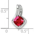 thumbnail image 2 of 14K White Gold Created Ruby And Diamond Chain Slide Pendant (Width 10) (Length 15.9) - Jbsp, 2 of 5