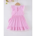 thumbnail image 4 of 3T Baby Girls Dress 4T Girls Sleeveless Dress Doll-collar Toddler Girls Summer Stripe Dress with Cute Bag Pink, 4 of 10
