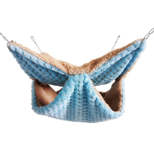 Pet Plush Hammock Double-layer Hanging Nest Sleeping Bag For Guinea Pig Squirrel Hamster Glider He Qiyong unisex