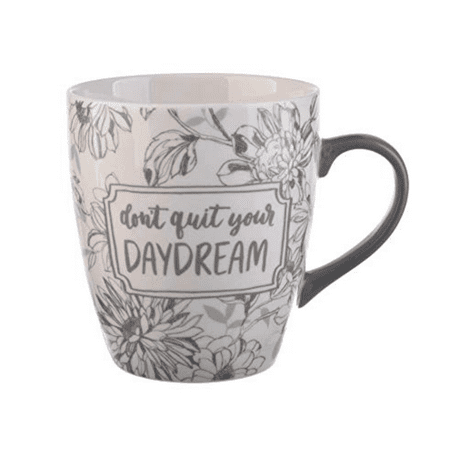 Jumbo Coffee - Clay Art Jumbo Porcelain Coffee Mug 27oz Teal Gray Don't Quit Your Daydream