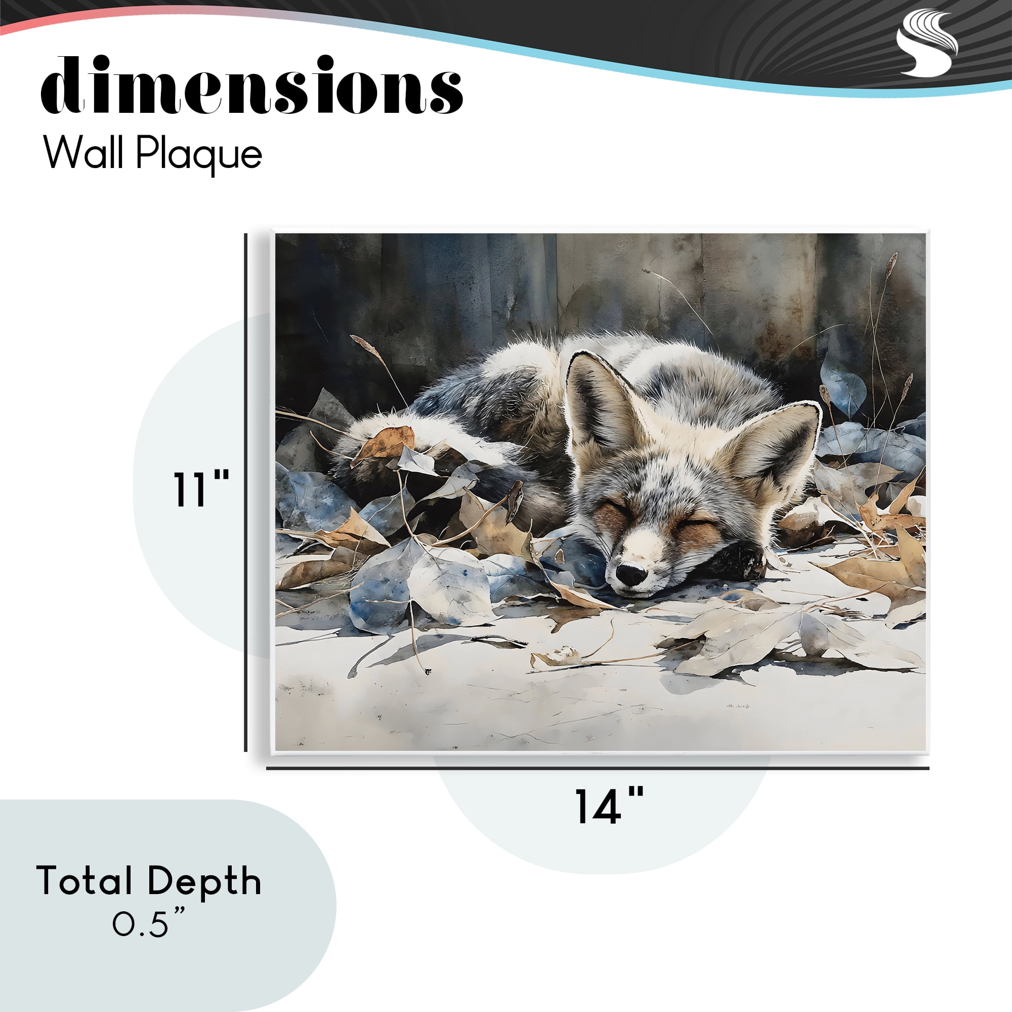 Stupell Industries Blue Fox Resting Among Leaves Wall Plaque Art, design by Franklyn Gregory