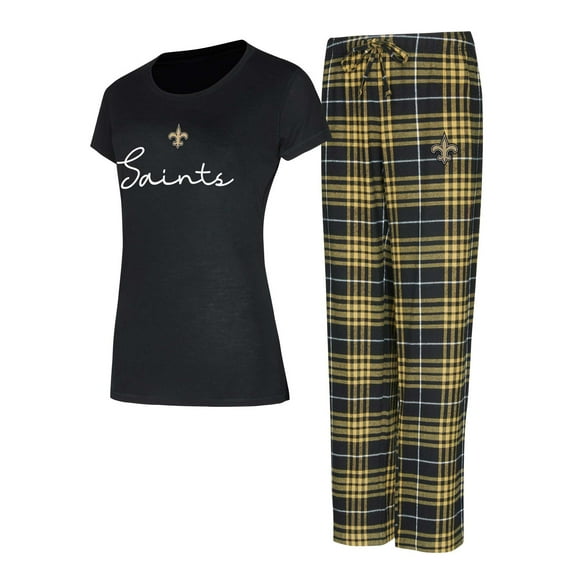 Women's Concepts Sport New Orleans Saints Vector Top & Flannel Pants Sleep Set