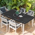 thumbnail image 2 of Black Modern Table Cloths for 3 Foot Rectangle Tables, Farmhouse Rabbit Abstract Art Patio Waterproof Elastic Fitted Tablecloths, Washable Rectangular Table Cover for Camping, 2 of 8