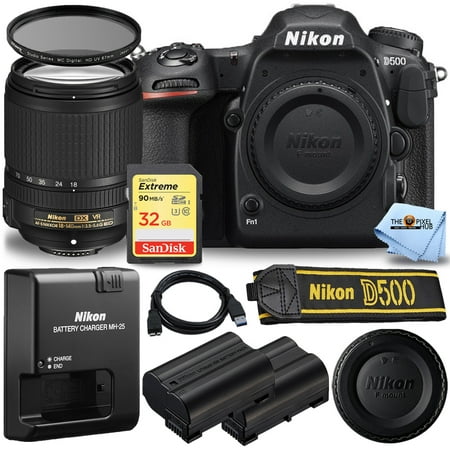 Nikon D500 DSLR Camera with AF-P DX NIKKOR 18-140mm VR Lens Bundle Includes: Extra Battery, Extreme 32GB SD and FREE UV Filter