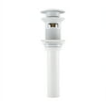 thumbnail image 1 of Kitchen Bathroom Basin Sink White Coating Brass Pop Up Drain Stopper with Overflow Hole, 1 of 14