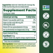 MegaFood Blood Builder Iron Supplement for Women - Vitamin C & B12 - Vegan - 60 Servings