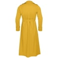 thumbnail image 4 of HAXMNOU Men's Classic Lapel Long Trench Coat Jacket Windbreaker Outwear Casual Overcoat Yellow XXL, 4 of 5