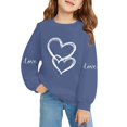 thumbnail image 6 of AUDeals Girls Cotton Love Heart Sweatshirt - Round Neck Long Sleeve Loose Fit Pullover Top for Kids Spring Fall Casual Wear, 6 of 6