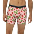thumbnail image 2 of Men'S Boxer Briefs, Cute Crisp Strawberry Flower Soft And Breathable Mens Underwear Boxer Briefs With Widen Waist, 2 of 2