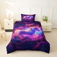 thumbnail image 2 of Metsweet Galaxy Unicorn Twin Duvet Cover, Gradient Universe Nebula Twin Bedding, Purple Blue,Black Reversible,2pcs,1 Duvet Cover and 1 Pillowcase, 2 of 6