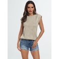 thumbnail image 2 of Tops elegantes de manga corta para mujer, cuello redondo, texturizados, lindos tops de verano 2024, camiseta básica, 2 of 5