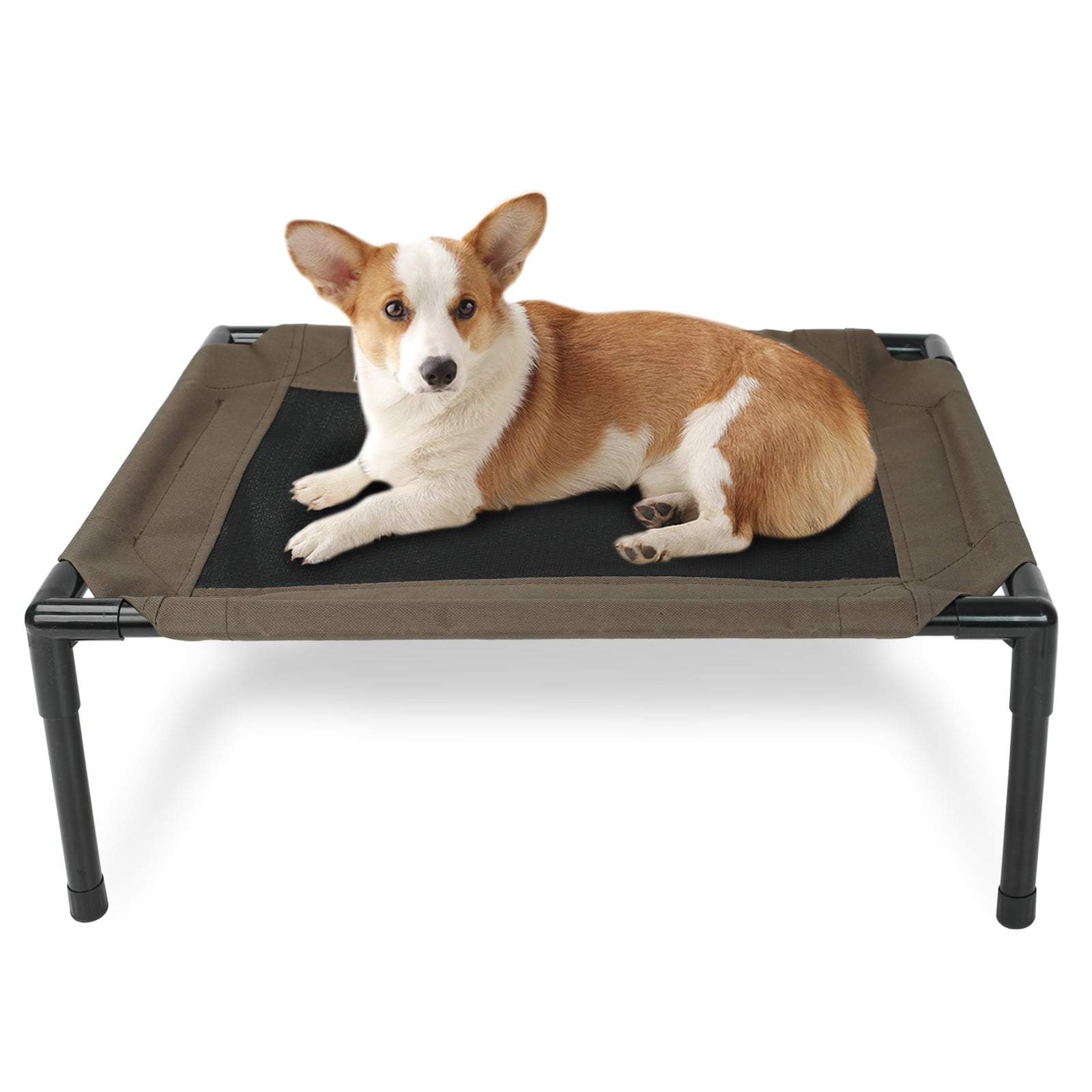 Confote Indoor or Outdoor Dog Bed Elevated Pet Cot for Small &Medium dogs,L Brown