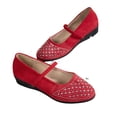 thumbnail image 5 of YOUYEDIAN Mary Jane Shoes Women Fashion Wedge Heel Slip On Versatile Rhinestone Deco Round Toe Comfy Shoes Casual One Strap Outdoor Walking Dress Shoes, 5 of 5