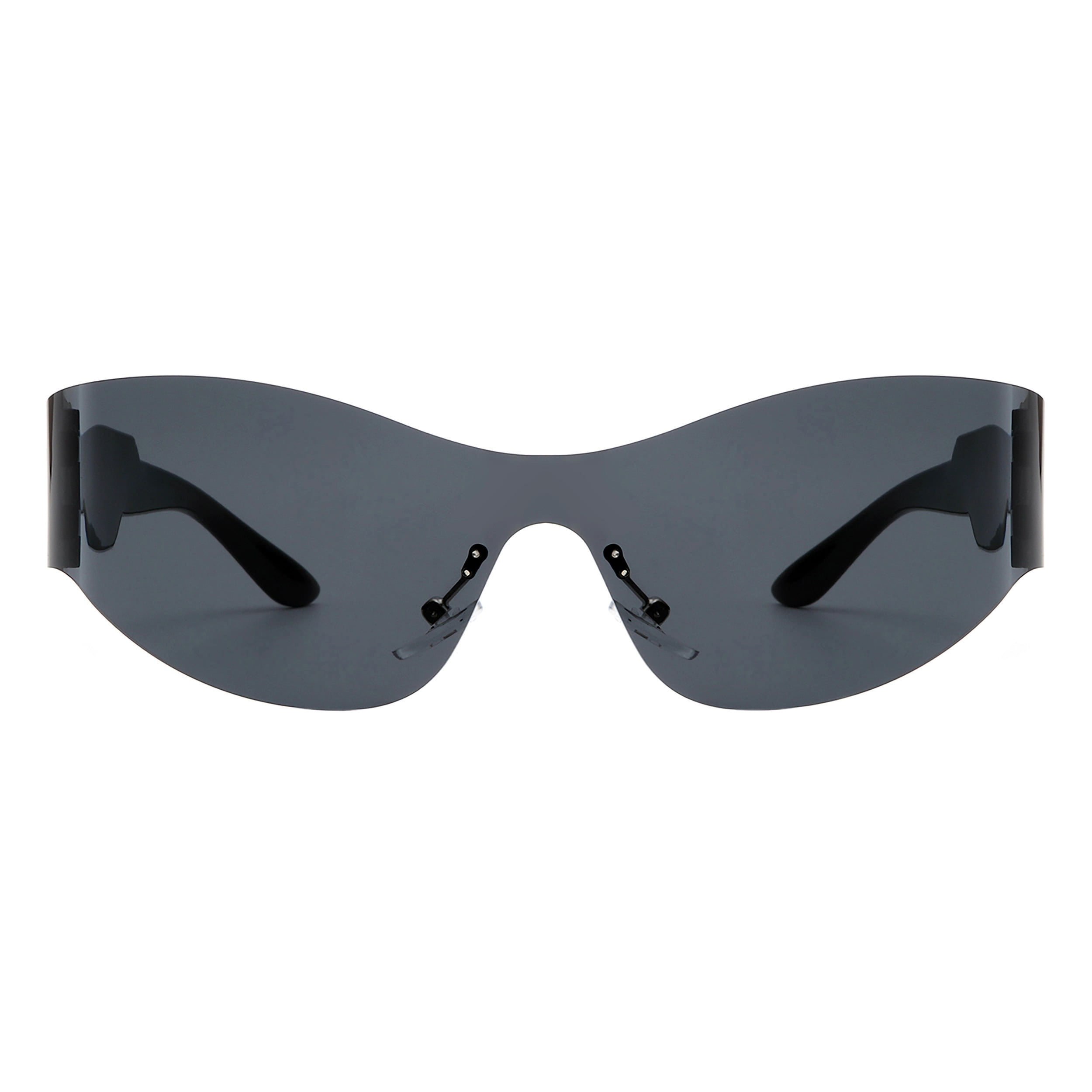 Devil Horned Sunglasses Oversized Oval Wrap Around Shades  display picture 2
