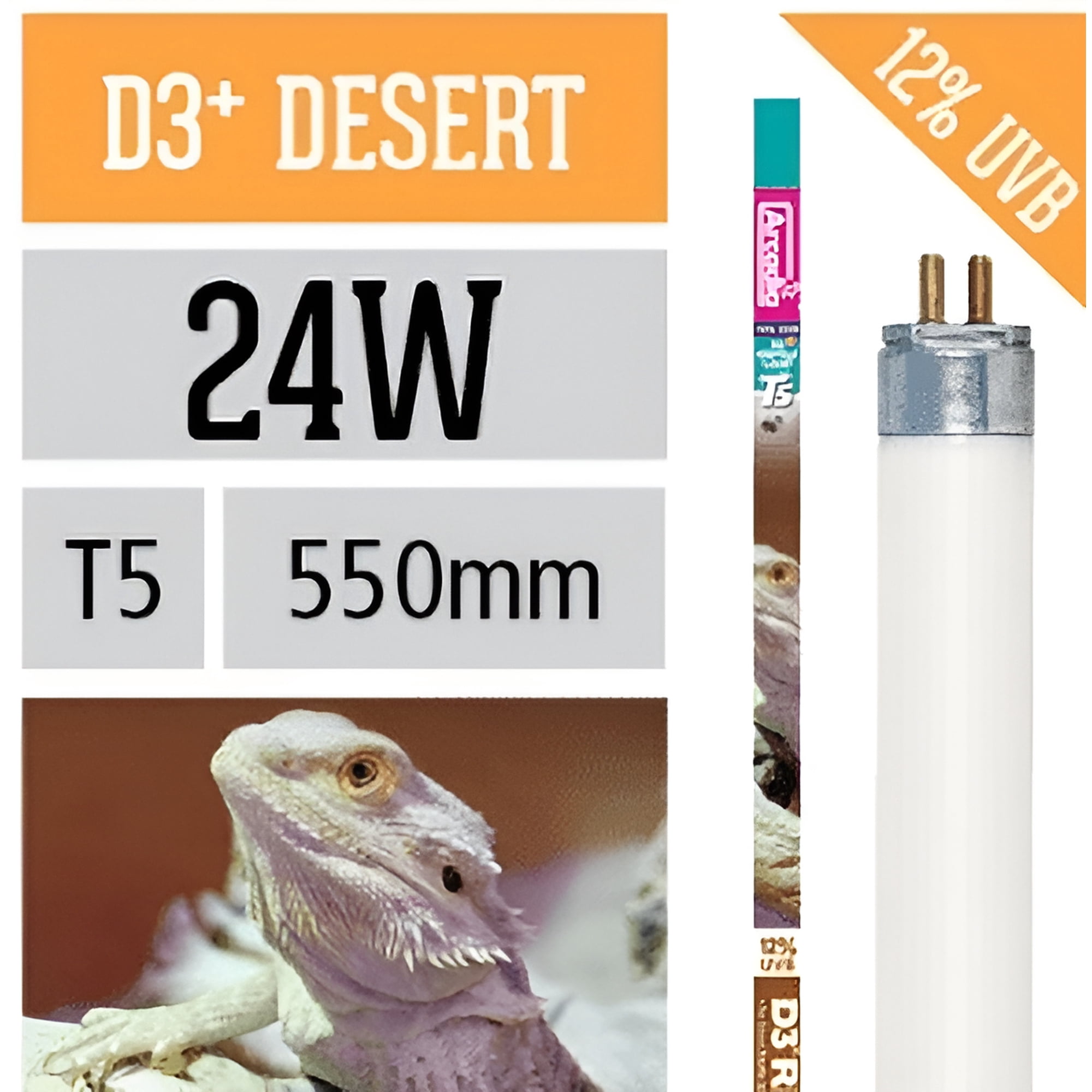Arcadia Reptile D3+ Reptile T5 Lamp 12% UVB 56cm (22") 24 Watts