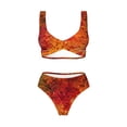 thumbnail image 4 of Rocae Autumn Leaf for Bikini Set for Women Two Piece Sexy High Swimsuits Split Crossover Bikini Small, 4 of 9