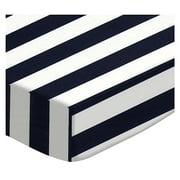 SheetWorld Fitted 100% Cotton Percale Play Yard Sheet Fits BabyBjorn Travel Crib Light 24 x 42, Navy Stripe