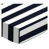 SheetWorld Fitted 100% Cotton Percale Play Yard Sheet Fits BabyBjorn Travel Crib Light 24 x 42, Navy Stripe