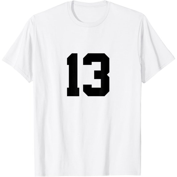 t-shirt Number 13 Front & Back Sports Team Jersey Birthday T-Shirt mens t shirt,white,women,funny,misfits,men,journey