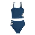 thumbnail image 2 of Kiijoy Girls Flower Cutout Bikini Set Spaghetti Strap Swimsuit Bathing Suit, Sizes 4-16, 2 of 5