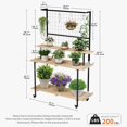thumbnail image 2 of M optimized 3 Tier Plant Stand with Hanging Rod and Grid Panels, Heavy Duty Plant Shelf with Wheels, Indoor Outdoor Flowers Stand, Display Rack for Home Office Garden Patio, 2 of 8