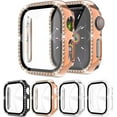 thumbnail image 1 of LAICAIW 4-Pack Case with Tempered Glass Screen Protector Compatible with Apple Watch Series 6/5/4/SE, Full Coverage HD Ultra-Thin Cover for iWatch 40mm, 1 of 6