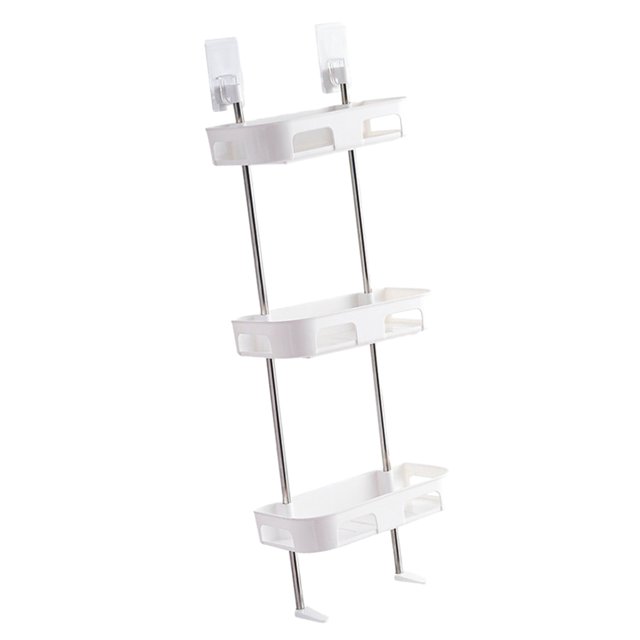 Estante de baño de 1/2/3 capa estante de almacenamient baño, estante de montado en pared, soporte para toals de papel higiénico, or 3 niveles de Baoblaze Caddy de ducha para baño