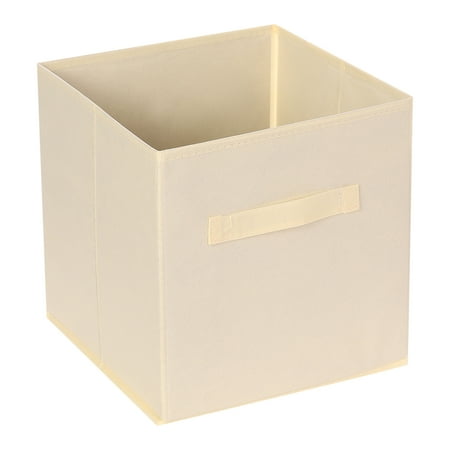 Unique Bargains Fabric Storage Cube Storage Bin Beige 11*10.6*10.6in