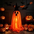 thumbnail image 5 of Light Up Halloween Ghost Figurines Set, Dual Color LED Glowing Freestanding Fabric Decor, for Yard Porch Lawn Halloween Party Indoor Outdoor Decoration, 5 of 6