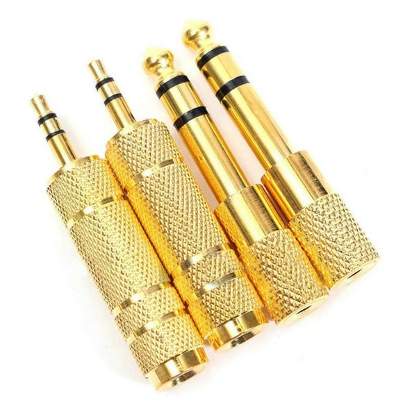 4 Pcs Tête d'Adaptateur Audio Convertisseur Guitare Électrique Mâle à Femelle 6,5 mm vers 3,5 mm