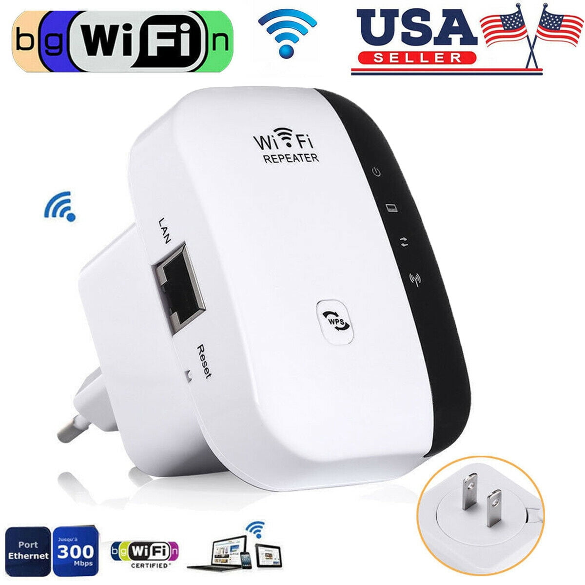 WiFi Blast Wireless Repeater Wi-Fi Range Extender 300Mbps WifiBlast Amplifier US
