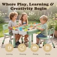 thumbnail image 3 of AILEEKISS Kids Table and 4 Chair Set, Children Lego Table Play Activity Desk for Drawing, Green, 3 of 7