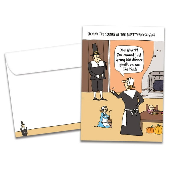 Tree-Free Greetings Thanksgiving Greeting Card 12 Pack, 100% Recycled Paper, 5x7, Dinner Guests (HP60664)