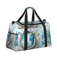thumbnail image 2 of Fotbe Let's go Travel Around the World Bolsa de Viaje con Estampado, Bolsa de Fin de Semana para Mujer con Compartimento para Zapatos, Bolsa de Gimnasio con Bolsillo Húmedo, 2 of 7