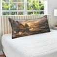 thumbnail image 4 of Plush Pillow Cases Standard Size Ultra Soft Warm Pillowcases with Zipper Lake House Campfire Boat 20"x26", 4 of 9