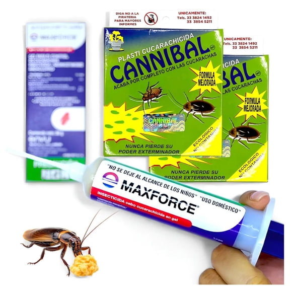 Max Force Gel Bayer Mata Cucarachas Y 2 Cannibal Cebo