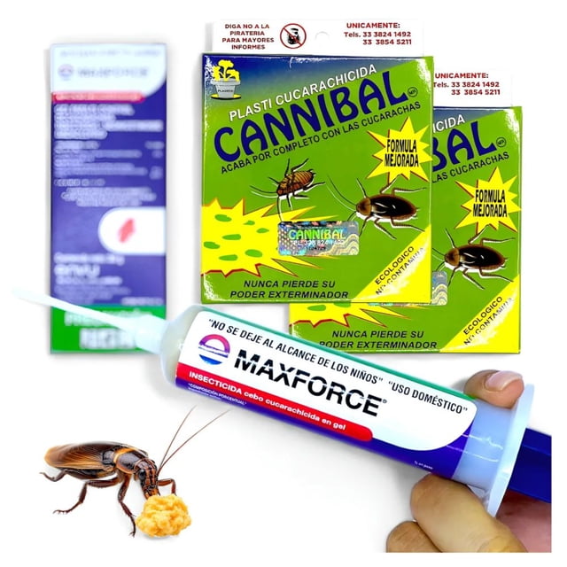 Max Force Gel Bayer Mata Cucarachas Y 2 Cannibal Cebo