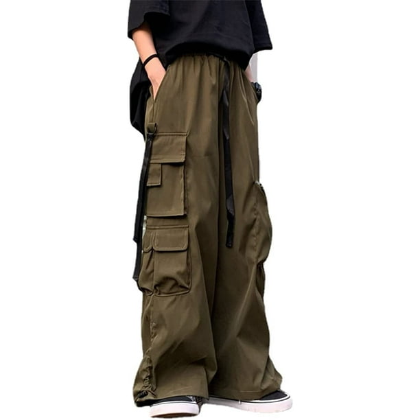 Women Joggers Goth Y2K Baggy Loose Pants Outdoor Cargo Pants Punk  Streetwear, Army Green, Medium 