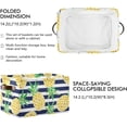 thumbnail image 3 of Coolnut Summer Pineapple and Black Stripes Texture Storage Basket, Durable Canvas Organizer With Handles Large Collapsible Storage Bins Boxes for Home Office - 1 Pack Home Decor, 3 of 7