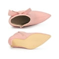 thumbnail image 4 of BLISSFUL STEP Women's Ankle Boots Faux Suede Bow Decor Stiletto Heel Pointed Toe Side Zip Booties  Pink 11, 4 of 7